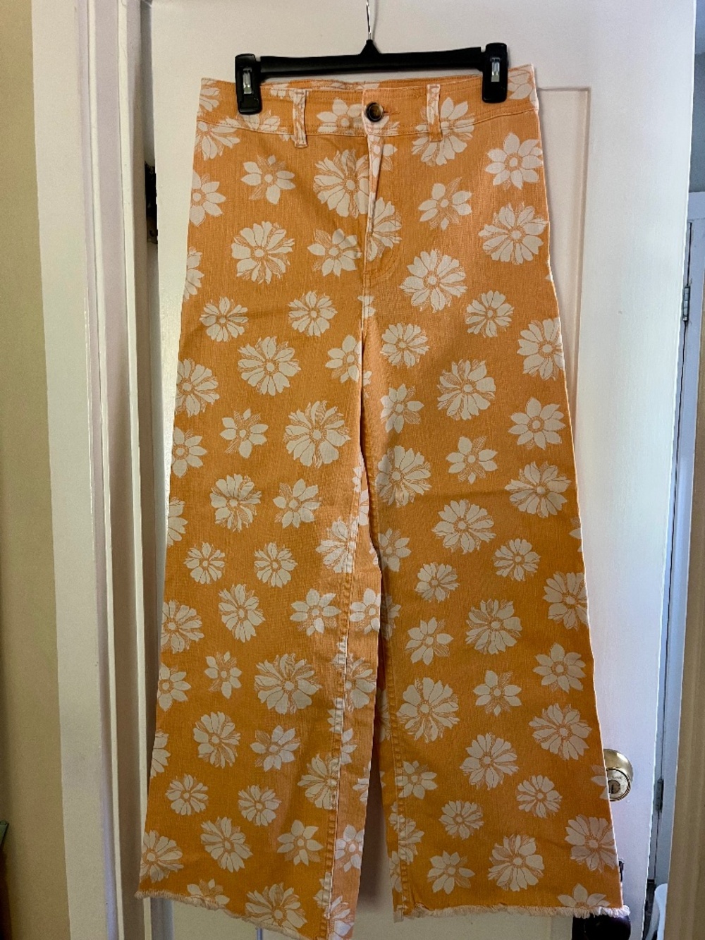 Billabong Free Fall Orange Floral Wide Leg Pants Size 29